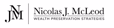 Logo with initials JNM separated by a vertical line from text Nicolas J. McLeod Wealth Preservation Strategies.