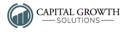 Capital Growth Solutions logo with stylized bar chart inside a circular design on the left.