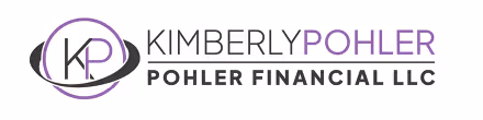 Logo for Kimberly Pohler Pohler Financial LLC featuring stylized KP initials inside overlapping elliptical rings.