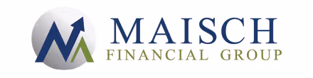 Maisch Financial Group logo with stylized blue and green arrows forming an M.
