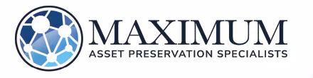 Maximum Asset Preservation Specialists logo with a blue network globe icon.