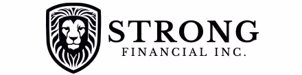 Strong Financial Inc. logo featuring a stylized lion head inside a shield.